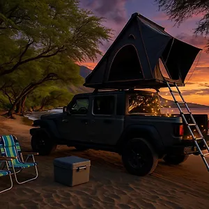 Embark On A Journey Through Maui With Aloha Glamp's Jeep And Rooftop Tent Allows To Discover Diverse Campgrounds, Unveiling The Island's Beauty From Unique Perspectives Each Day Luxury tent Paia